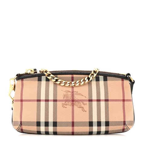 burberry haymarket pochette|BURBERRY Haymarket Check Clara Pochette Chocolate.